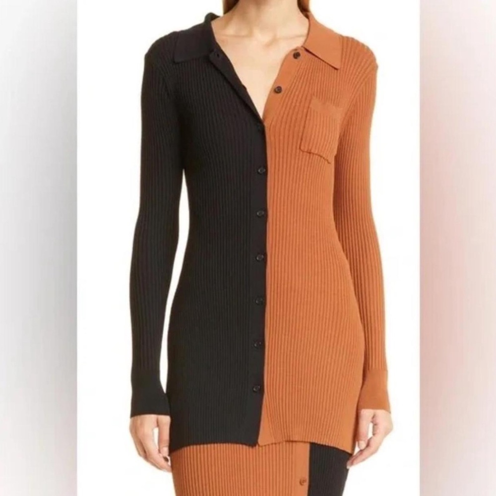 STAUD Milton black and tan cardigan